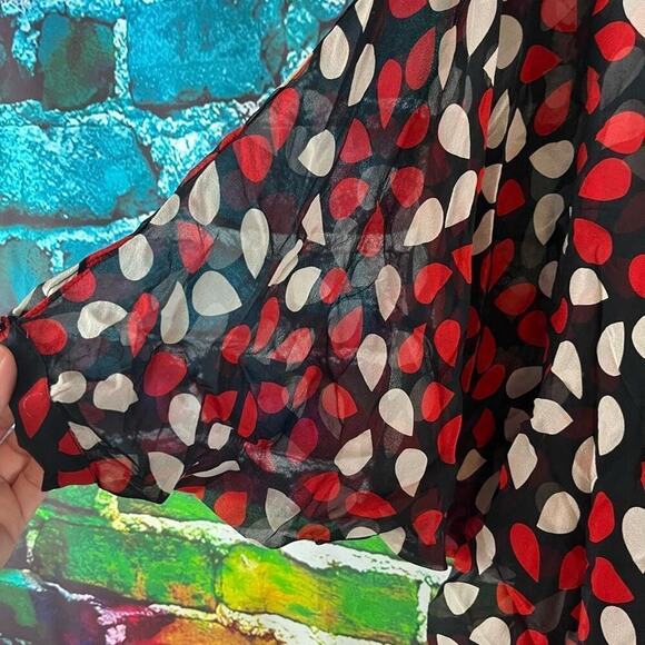 Diane Von Furstenberg Fleurette Silk Mini Dress Butterfly Sleeves Size 4 - Picture 5 of 8